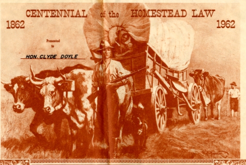 According to the Homestead Act of 1862, five years of residence on the