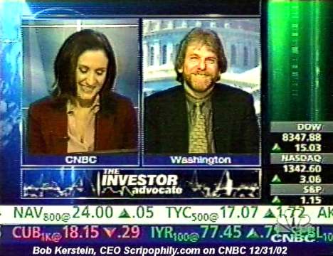 Bob Kerstein, CEO of Scripophily.com on CNBC 12/31/02