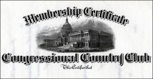 club certificate country membership congressional washington scripophily private 1933 vignette